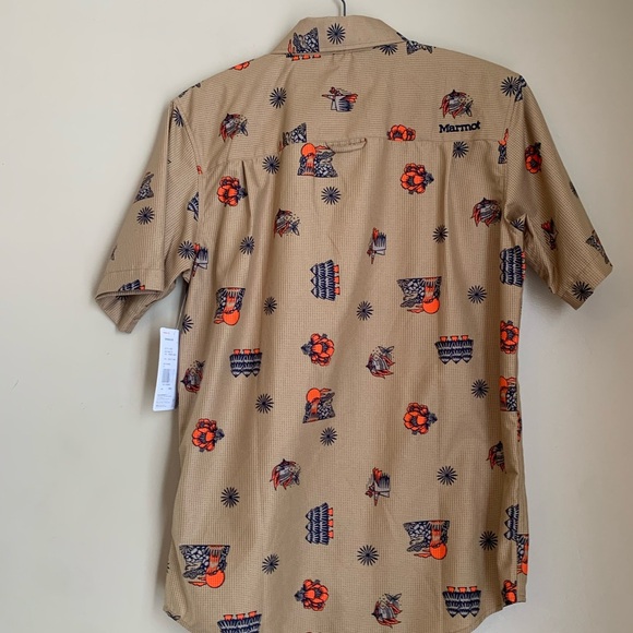 Marmot syrocco ss button up shirt printed gorpcore fathers day - Picture 8 of 10